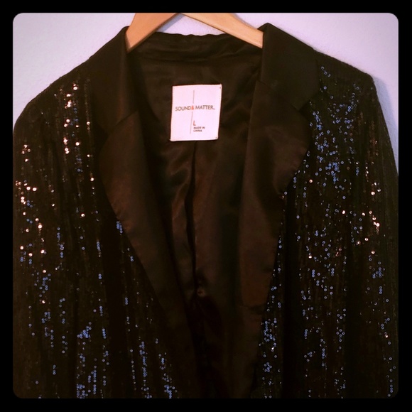 Sound & Matter Jackets & Blazers - Black Sequin Blazer
